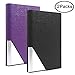 2 PCS Business Name Card Cases, Stainless Steel & PU Leather Card Holder, SENHAI Square Metal ID Wallets for Men & Women, with Magnet Shut - Black & Purple