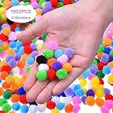 CDJX 1000 Pieces 10mm Pom Poms Assorted Colors for Crafts DIY Kids Art view 3