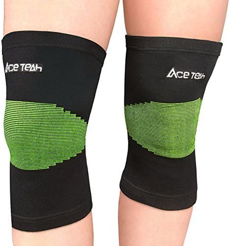 Ace Teah Knee Sleeves Brace 1 Pair Compression Knee Sleeves for Running Sports, Arthritis, Meniscus Tear, Joint Pain Relief and Injury Recovery Non Slip Knee Support for Women Men Teens, S Size