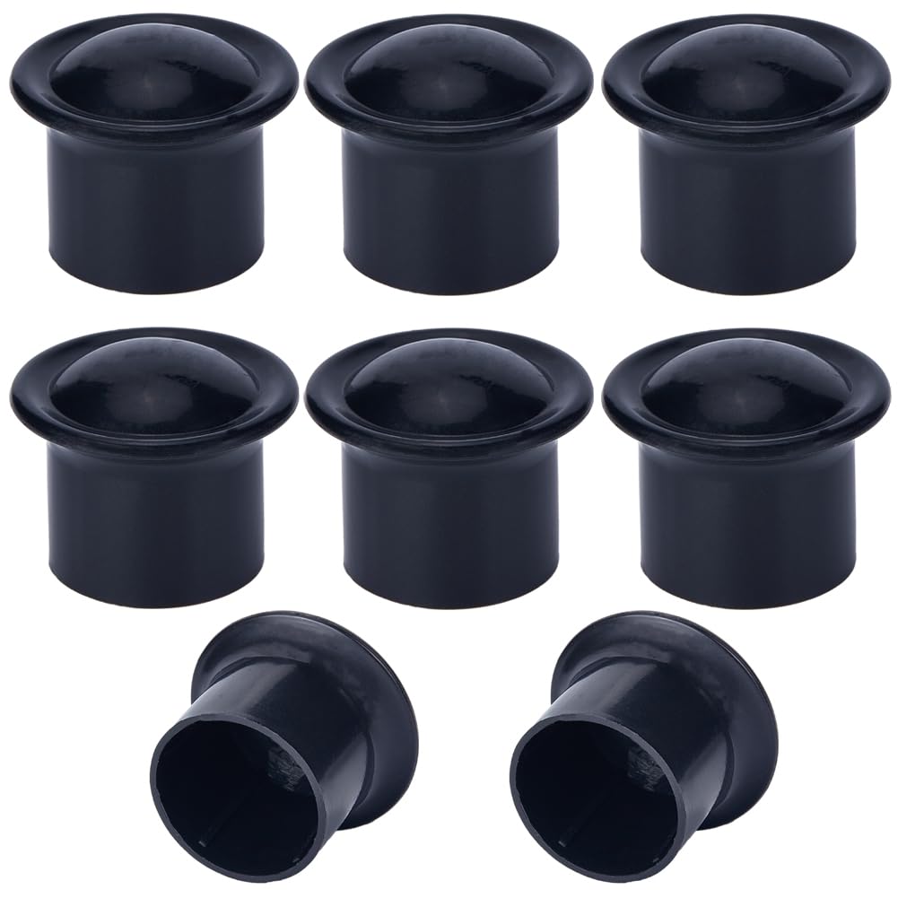 GORGECRAFT 8PCS Plastic Window Curtain Rod Covers Black Ends Curtain Caps 28mm Inner Diameter Column Drapery Pole Finials Curtain Heads for Home Office Curtain Roman Rod Decor(41x33mm)