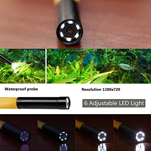 BlueFire Semi-rigid Flexible Wireless Endoscope IP67 Waterproof WiFi Borescope 2 MP HD Resolutions Inspection Camera Snake Camera for Android and iOS Smartphone, iPhone, Samsung, iPad, Tablet (16.4FT)