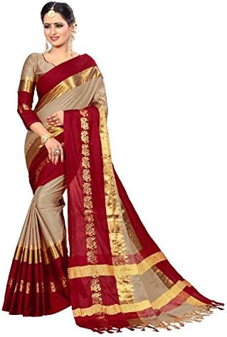 VAIVIDHYAM Sarees Women's Cotton Silk Saree with Blouse Piece.