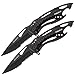 TAC Force TF-705BK Assisted Opening Tactical Folding Knife, Black Half-Serrated Blade, Black Handle, 4-1/2-Inch Closed, Black (Black-2pack)