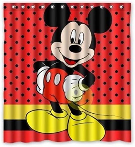 Custom Mickey Mouse Pattern Waterproof Bathroom Shower Curtain 100% Polyester Fabric Shower Curtain Standard Size 66 X 72