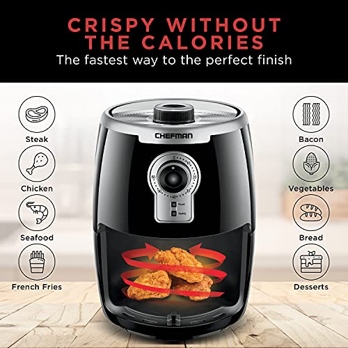 Chefman Small Compact Air Fryer Healthy Cooking, 2 Qt Nonstick, User