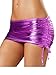 Holly Gibbons Women's Shiny Metallic Side-Tie Ruched Mini Skirt with Inside Panty