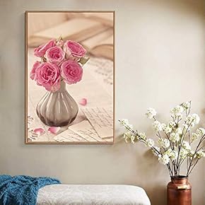Floating Framed Canvas Wall Art for Living Room, Bedroom Retro Flower Canvas Prints for Home Decoration Ready to Hang - 16x24 inches