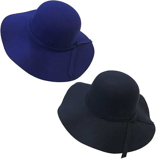 blue floppy felt hat