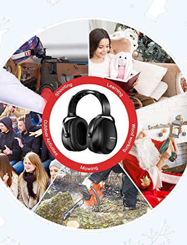 Mpow [Upgraded] Noise Reduction Safety Ear Muffs, SNR 36dB Shooting Hunting Muffs, Hearing Protection with a Carrying Bag, Ear Defenders Fits Adults To Kids with Twist Resistant Headband- Black - Thumbnail 6