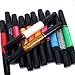 New Hot Sale 12 Colors Two-way 3D Acrylic Nail Polish Pen Dotting Brush Pure Solid Glitter Gel Nail Art Painting Kit DIY Design Drawing Set (L)