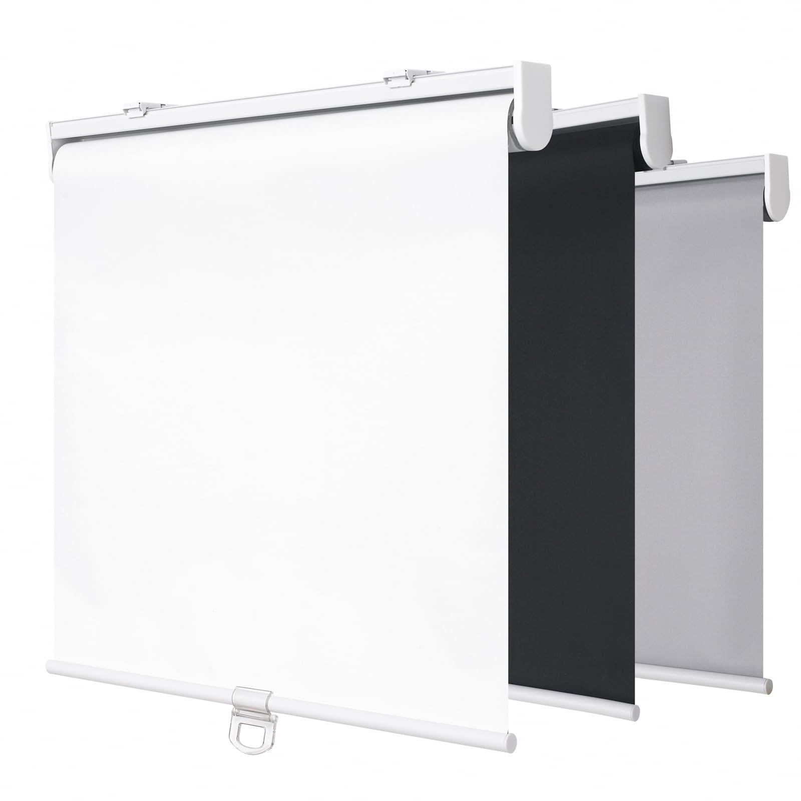 Photo 1 of SHADEMOON Cordless Blackout Window Roller Shades, Pull Down Spring System Indoor Blinds, Room Darkening Waterproof UV Blocking Thermal Insulated Fabric for Home Office (White, Width 70", Height 72")
