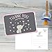 Hadley Designs 50 4x6 Elephant Girl Baby Shower Thank You Postcards Bulk, Beautiful Pink Modern Cute Boho Blank Thanks Note Card Stationery Appreciation Set