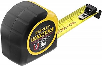 STANLEY Fmht0-33864 mètre Ruban magnétique 5m Gamme FATMAX - Ruban Large - Revêtement Blade Armor Thermoplastique et mylar Anti Abrasion et Anticorrosion - Position Zéro Réel - Boiter Bi matière
