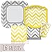 Chevron Yellow and Gray - Party Tableware Plates, Cups, Napkins - Bundle for 16