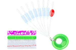 ANNIBBY 600 Pcs Orange Rubber Fishing Bobber Stopper,6 in 1 Float Sinker Stops, Oval Fishing Peg,L M S Float Stop Available (Orange Oval, Small)