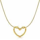Carrylush Pendant Snake Chain Necklace for Women gold trendy necklace for womens Dainty Cute Jewellery Minimalist Tarnish-Free Daily Wear Gift for Her Dainty Cute Jewelry gold trendy necklace (Heart Pendant)