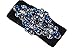 E-Clover Fashion Floral Rhinestone Buckle Women's Elastic Waist Cinch Belt for Dress (Black)