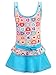 Chrysea Girls One-piece Swimsuit Colorful Heart-shaped Patterns Printed Swimwear