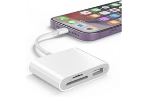 SD Card Reader Compatible for iPhone, Memory Card Reader with USB Camera Adapter Plug and Play Trail Game Camera Viewer Suppo