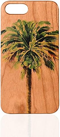 Palm Tree UV Print Cherry Wood Cell Phone Cover Real Wood Premium Case For Samsung Galaxy s7