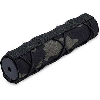 KRYDEX Tactical Airsoft Suppressor Cover 7 inch/18cm (MCBK)