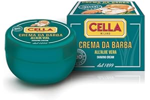Cella Milano Aloe Vera Shaving Cream Soap, 150 g – Dense, Luxurious Lather with Razor-Glide Protection, Made in Italy Since 1899”