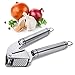 Bonim Grillers Garlic Press and Peeler Set. Stainless Steel Mincer and Silicone Tube Roller