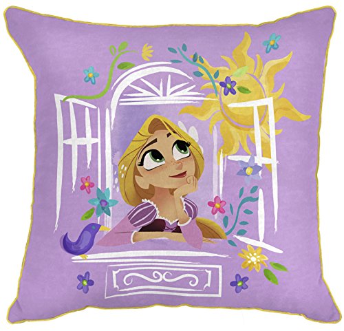 Disney Tangled There Is More 14" x 14" Decorative Toss Throw Pillow, Purple/Gold