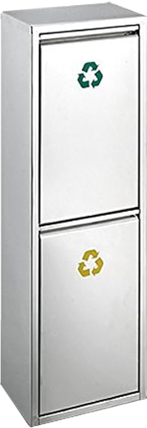 Made for us 30 L Edelstahl Wand-Abfalleimer 2x15 L Mülleimer 2-Fach Mülltrennung 2er Müll-Trennsystem 30 Liter Abfallsammler 