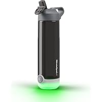 HidrateSpark TAP Smart Water Bottle, Tap to Track Water Intake & Glows to Remind You to Stay Hydrated - Straw - Black…