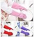 4 Pair Waterproof Reusable Dishwashing Nitrile Gloves for Car-washing Laundry Household Cleaning Medium