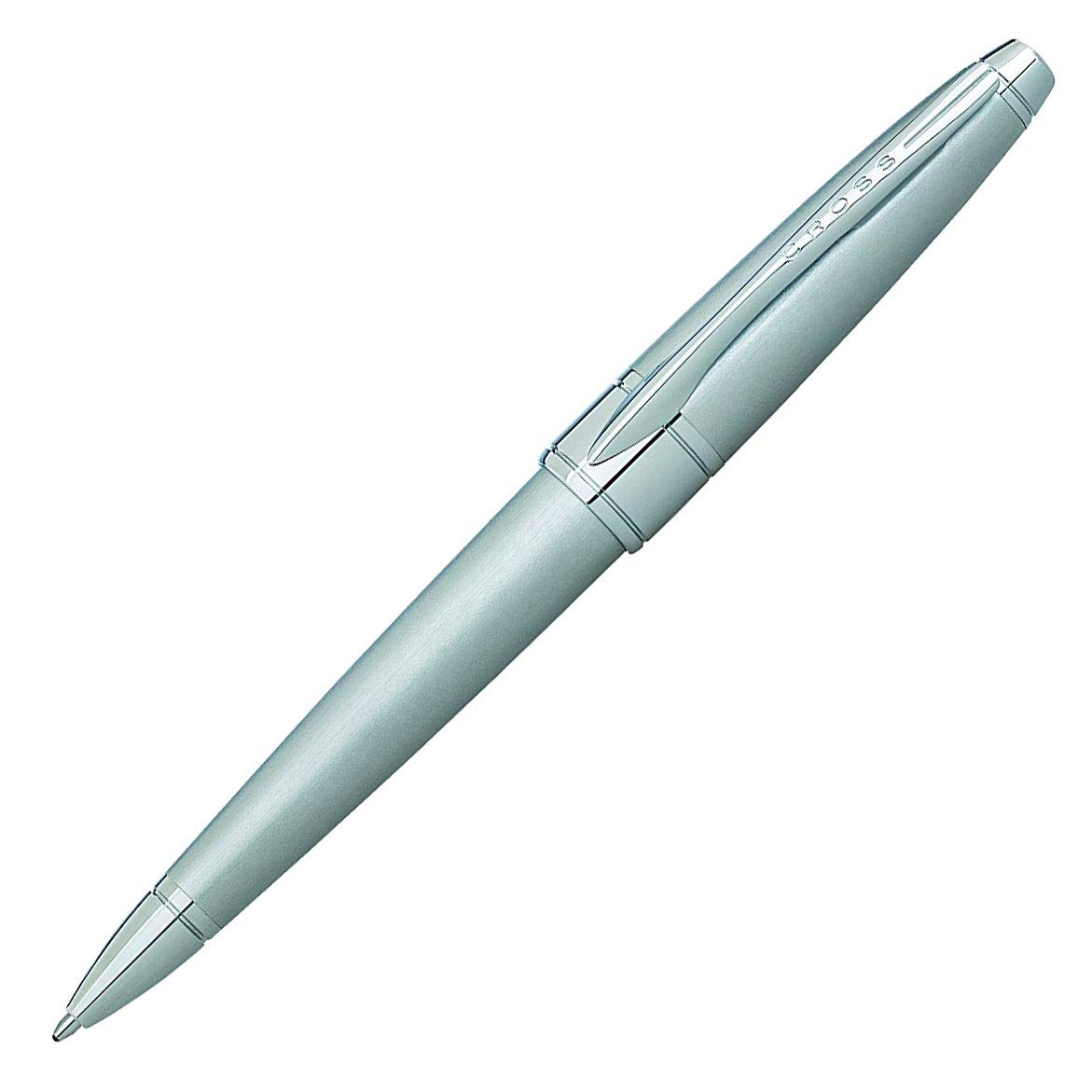 CROSS Apogee Executive Centre Weighted Ballpoint Ball Pen Distinctive Etched Brush Chrome Satin-finished Centre Band and Polished, Chrome-Plated Appointments - Gift Boxed
