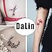 DaLin Sexy Floral Temporary Tattoos Black Flowers Fake Tattoos for Women Men 24Pcs Collection - Individual Styles Available