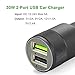 Car Charger, Quick Charger 2.0 Adapter, iClever-F 4.8A 30W 2-Port USB Car Charger for Apple Iphone 6s/6sP/6/6P/5s/5c/5, Ipad, Ipod, Samsung Galaxy S7/S6Edge, and More (4.8A Black)