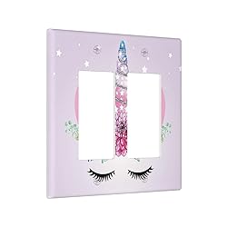 Pink Unicorn Floral Flower Light Switch Plate Cover