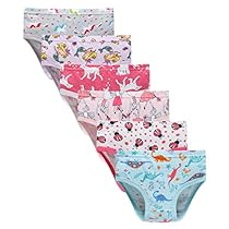 Sladatona Ropa interior de algodón suave para niñas pequeñas que brinda una experiencia de comodidad fresca y transpirable (variedad de 3 / 4t, paquete de 6)