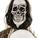 Halloween Haunters Animated Standing 6 Foot Sonic Strobe Skull Reaper with Magic Crystal Ball Prop Decoration - Strobing Green Light Skeleton Head, Flashing Light Up Crystal Ball - Battery Operated