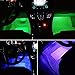Car Interior Lights LED Under Dash Strip Lights Kits 4pcs 48 LED DC 12V Multicolor Music LED Kit with Sound Active Function and Wireless and Remote Control Car Charger Included