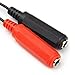 TISINO 3.5mm (1/8 Inch) TRS Stereo Plug/Male to Dual 6.35mm (1/4 Inch) TRS Stereo Jack/Female Y Splitter Cable Patch Cord - 8 Inch / 20cm