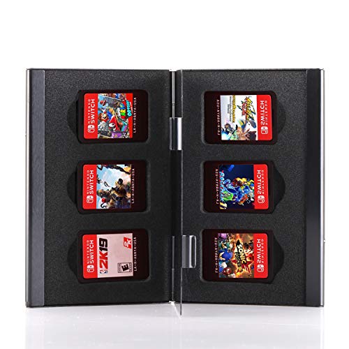 Premium Game Card Case for Nintendo Switch, Aluminum Game Cartridge Holder for Nintendo Switch (Hold 6 Game Cards) - Black - Thumbnail 7