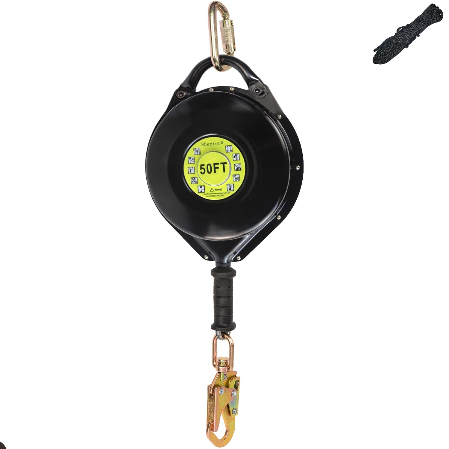 Photo 1 of [Internal Shock Absorber] Self Retracting Lifeline Shemior 50FT SRL, Retractable Safety Lanyard, No Tangle+Aviation Grade Galvanized Steel Cable, Fall Arrest Roofing Gear, ANSI Compliant