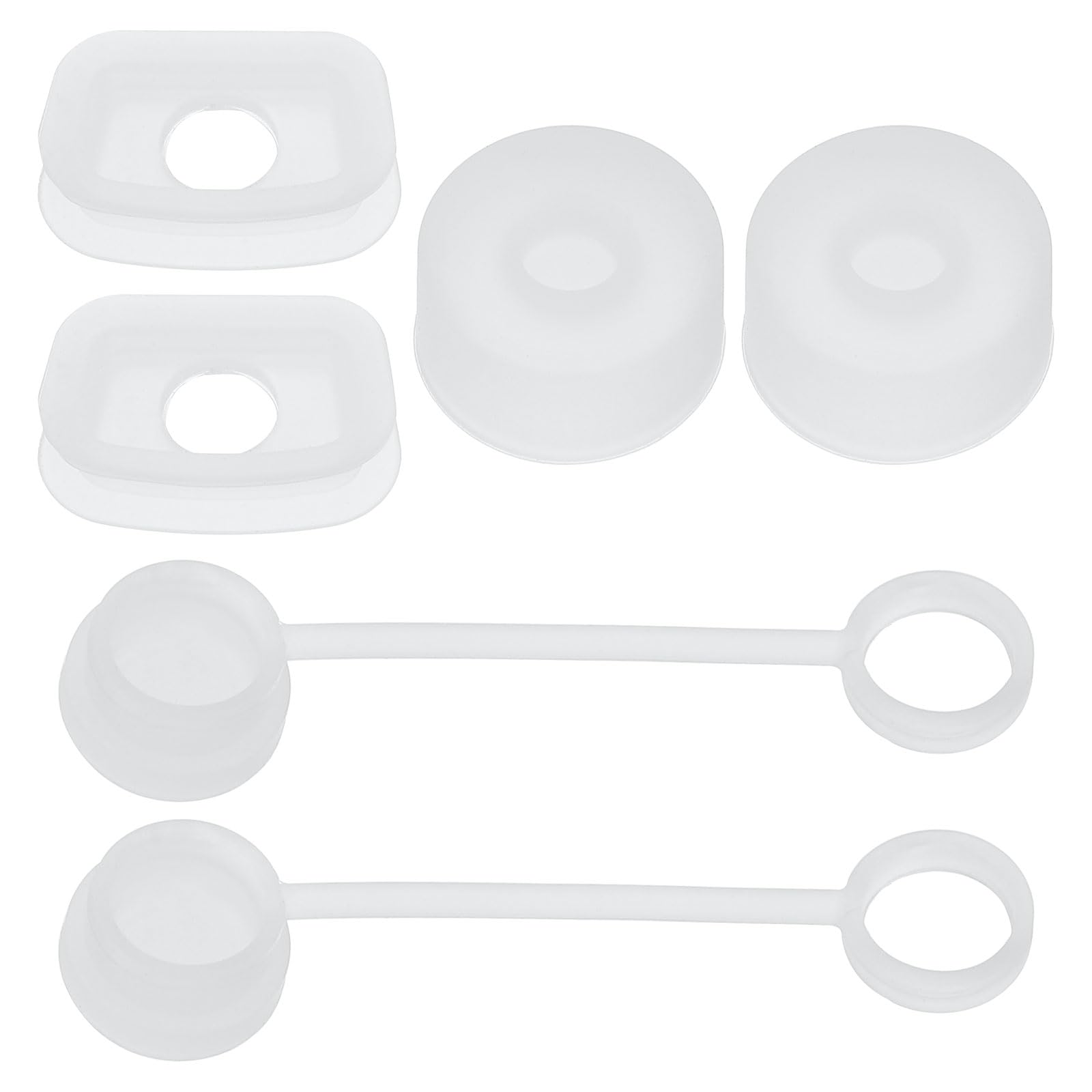 PATIKIL Silicone Spill Stopper for Straw Cup 1.0 40oz/ 30oz, Set of 6 Tumbler Accessories Including 2 Straw Cover Cap, 2 Square Spill Stopper and 2 Round Leak Stopper, Clear