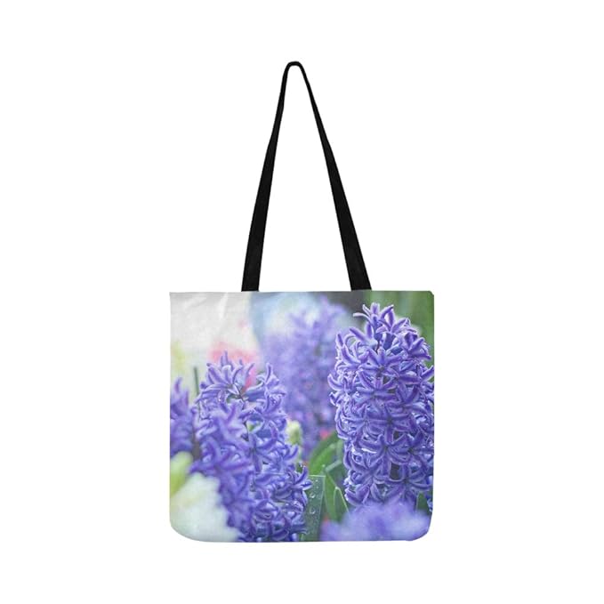 Schöne mehrfarbige Hyazinthen Canvas Tote Handtasche Schultertasche Crossbody Taschen Geldbörsen für Männer und Frauen Einkau