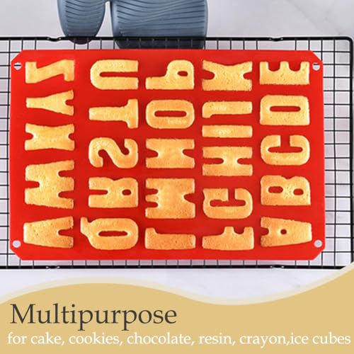 Silicone Letter Cake Mold BPA Free, Non-Stick Chocolate Mold Soft and Easy to Release, Decorating Silicone Red Mold Cake Baking Utensils Good Toughness DIY Ice Tray Kitchen Cake Pans