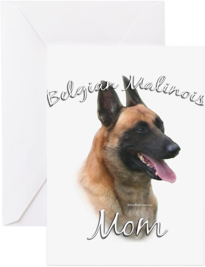 Cafepress Malinois Mom2 Carte De Vœux Carte De Note Carte D Anniversaire Vierge A L Interieur Brillant Amazon Fr Fournitures De Bureau
