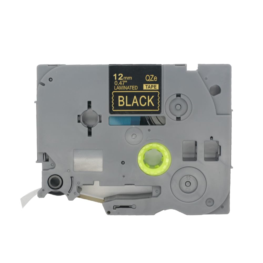BROVACS 1 Pack Gold on Black Laminated Label Tape Compatible for Brother P-Touch Label Printer TZ 334 TZe 334 12mm 1/2" OPA4334