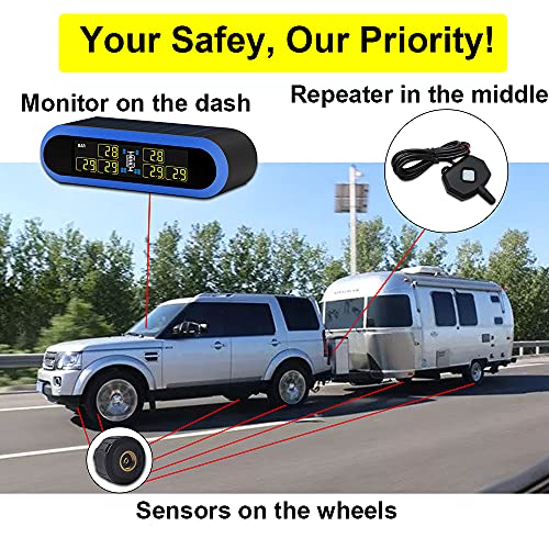 SolarPowered Digital Tire Pressure Monitoring System(TPMS), 80ft