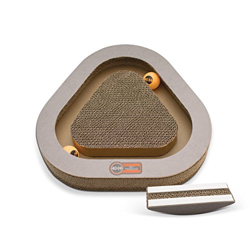 K&H Pet Products Kitty Tippy Triangle Cat Scratcher Cardboard Interactive Cat Toy 14.5' x 14'