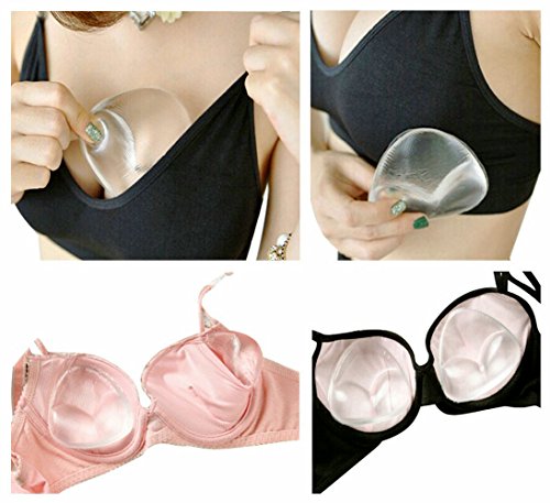 Zcoins 1 Pair of Silicone Bra Inserts Push up Bra Pads Breast Enhancers for AA to C (Transparent) - Thumbnail 5