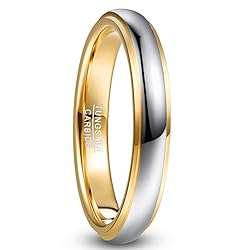 NUNCAD 4mm/6mm Tungsten Rings for Men Women Gold